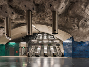 Interior of illuminated building