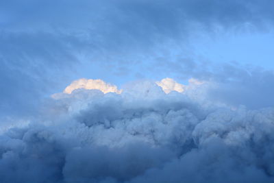 Low angle view of cloudscape against blue sky