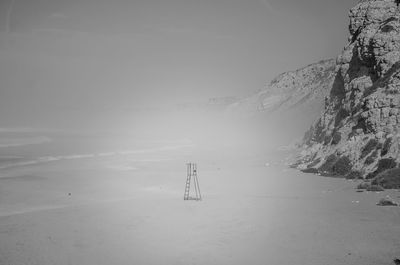 Scenic view of sea against sky during winter