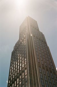 Low angle view of modern building against clear sky