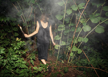 Woman in forest