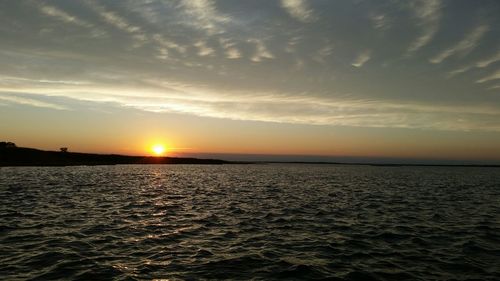 Scenic view of sea at sunset