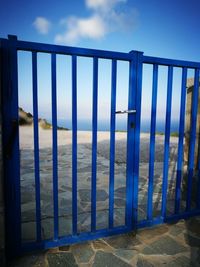 Scenic view of sea against blue sky