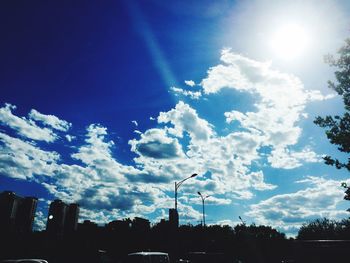 Low angle view of trees against sky