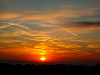 Scenic view of dramatic sky during sunset