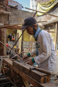 Man working at construction site