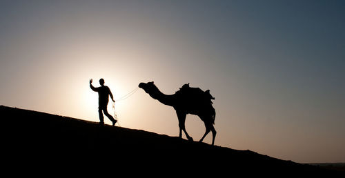 Woman walking on landscape