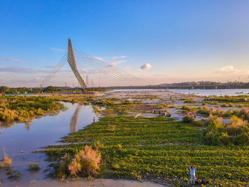 Scenic view of bridge during sunset