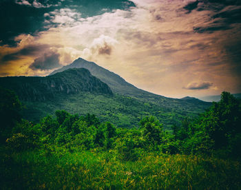 Scenic view of mountains against sky