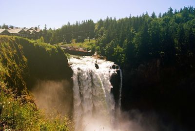 Scenic view of waterfall