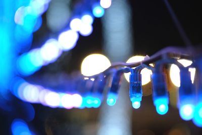 Close-up of illuminated christmas lights