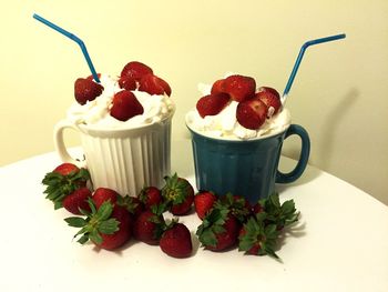 Fruits with strawberries in plate