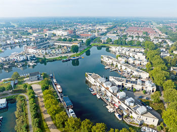 Aerial from the city zeewolde in the netherlands