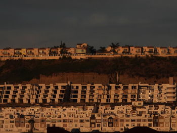 High angle view of buildings in city