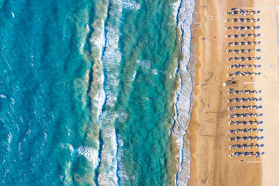 High angle view of swimming pool at beach