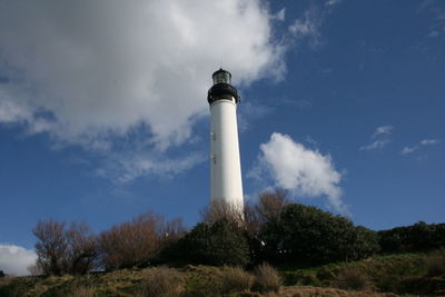 Low angle view of lighthouse against sky