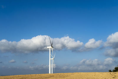 Green energy produced with windmills in the mountains of catalonia