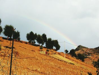 Scenic view of landscape against cloudy sky