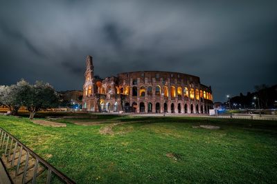 Old ruin building against cloudy sky