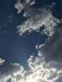 Low angle view of clouds in sky