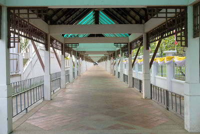 View of empty footbridge