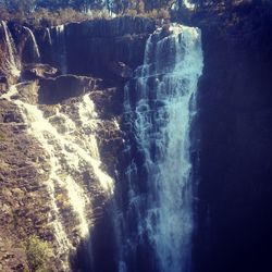 Scenic view of waterfall