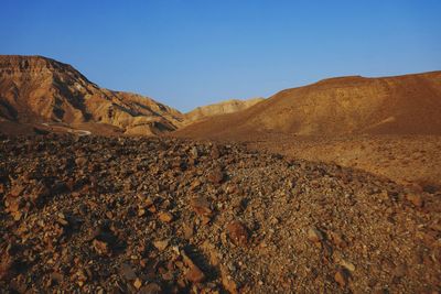 Scenic view of mountains against clear sky