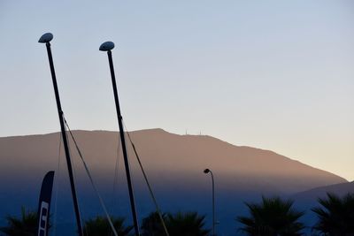 Scenic view of mountains against clear sky