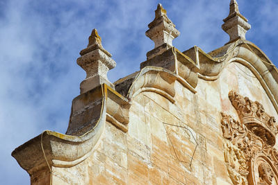 Low angle view of temple against sky