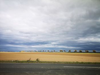 Scenic view of field against sky