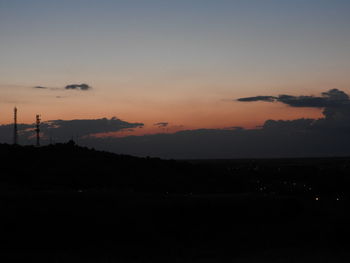 Silhouette landscape at sunset