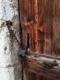 Close-up of wooden door