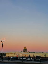 View of building at sunset