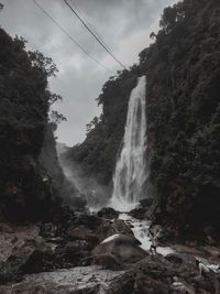 Scenic view of waterfall