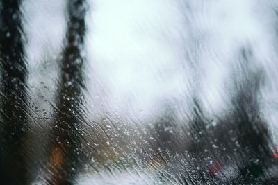 Full frame shot of wet glass window