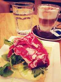 Close-up of served food