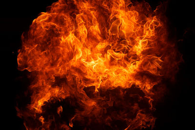 Close-up of fire at night