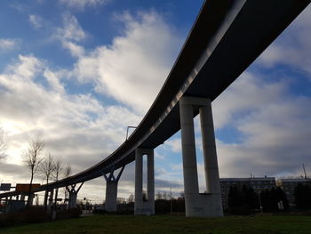 Low angle view of bridge against sky