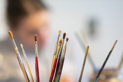 Close-up of multi colored pencils