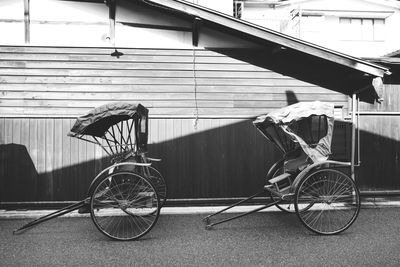 Bicycle parked on street