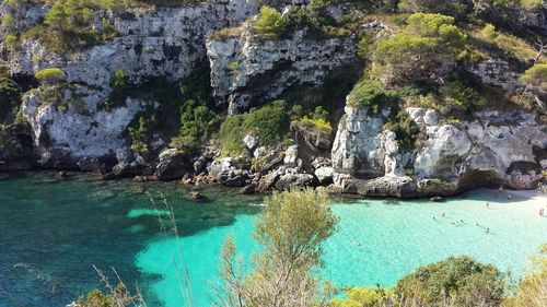 Rocks in sea