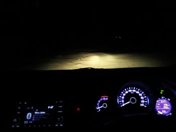 Illuminated lighting equipment in car at night