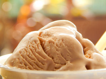 Close-up of ice cream in bowl