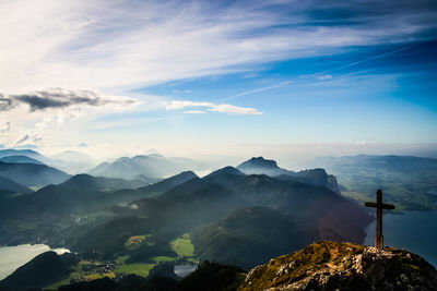 Scenic view of mountains against sky