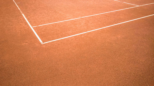 Close-up of empty tennis court
