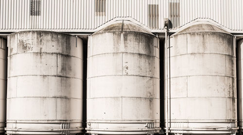 View of storage compartments at factory