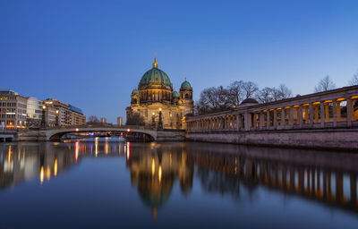 Reflection of buildings in water