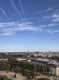 High angle view of city against sky