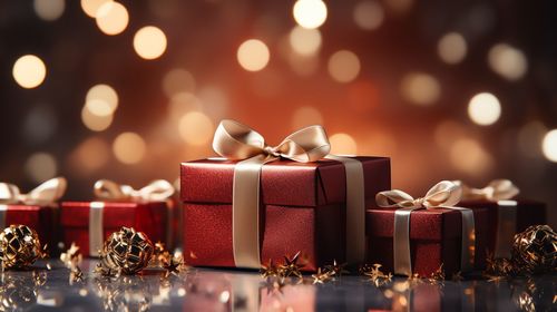 Close-up of christmas decorations on table