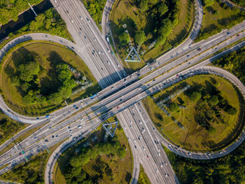 High angle view of traffic on road